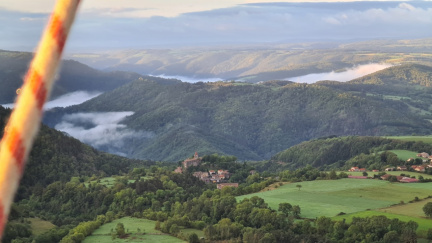 St Privat vu de montgolfière